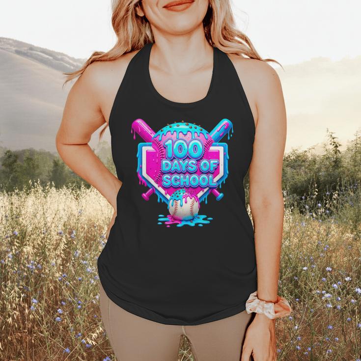 100 Days Of School Baseball Drip 100 Days For Boys And Kids Flowy Tank