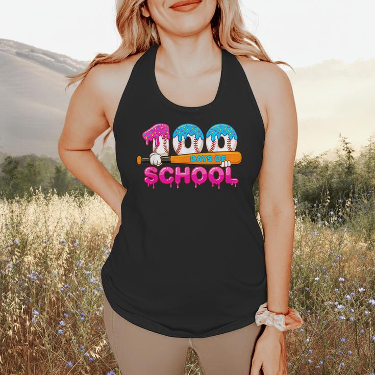 100 Days Of School Baseball Ice Cream Drip For Teacher Kid Flowy Tank 100 Days Of School Baseball Ice Cream Drip For Teacher Kid Flowy Tank