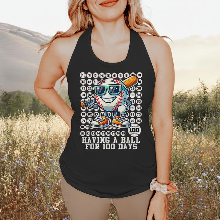 100 Days Of School Boys Baseball 100th Day Of School Kids Flowy Tank