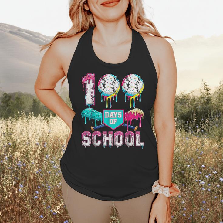 100 Days Of School Boys Kids 100th Day Of School Baseball Flowy Tank
