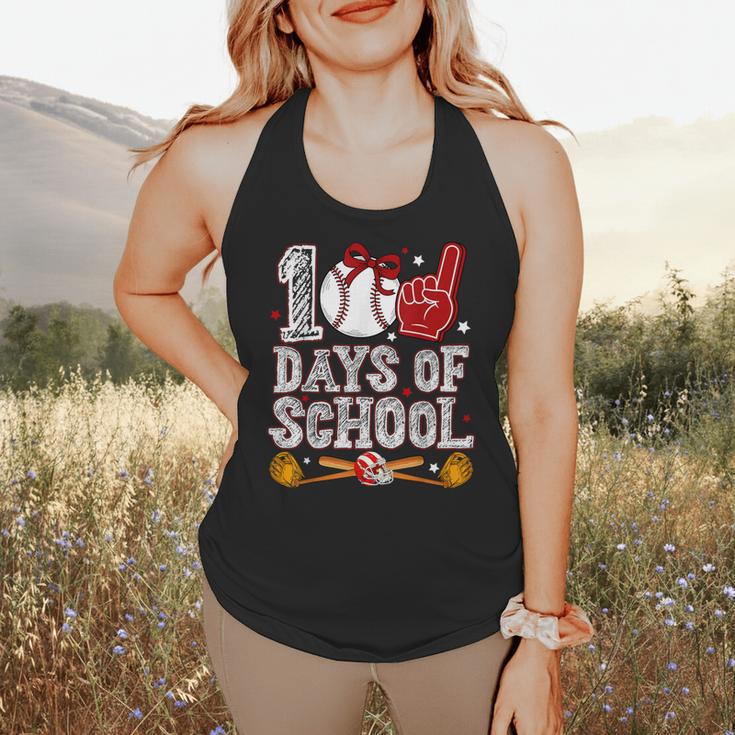 100 Days Of School Cute Bow Baseball Boy Girl Teacher Flowy Tank 100 Days Of School Cute Bow Baseball Boy Girl Teacher Flowy Tank
