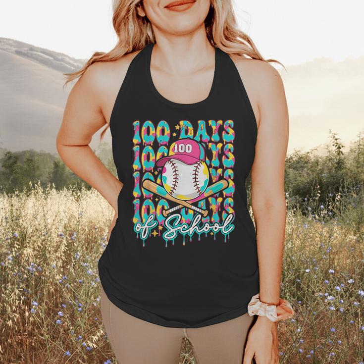 100 Days Of School Drip Baseball 100th Day Baseball School Flowy Tank 100 Days Of School Drip Baseball 100th Day Baseball School Flowy Tank