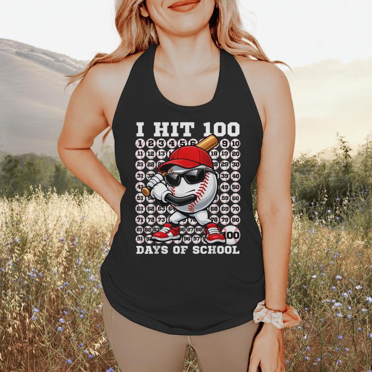 100 Days Of School Retro Baseball Sport For Boys Teachers Flowy Tank