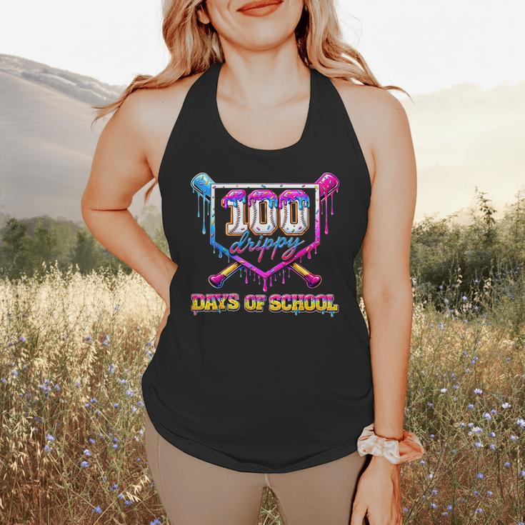 100 Drippy Days Of School Baseball For Boy Kids Flowy Tank