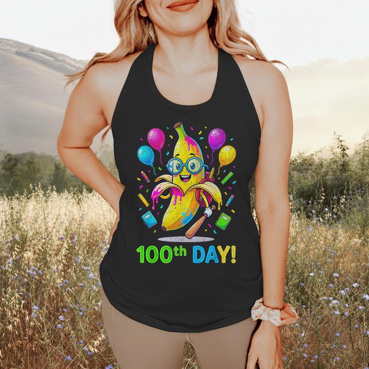 100th Day Of School Banana Baseball Drip For Kids Youth Girl Flowy Tank 100th Day Of School Banana Baseball Drip For Kids Youth Girl Flowy Tank