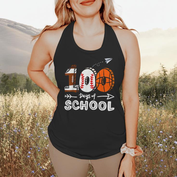 100th Day Of School Basketball Baseball Football Kids Boys Flowy Tank 100th Day Of School Basketball Baseball Football Kids Boys Flowy Tank