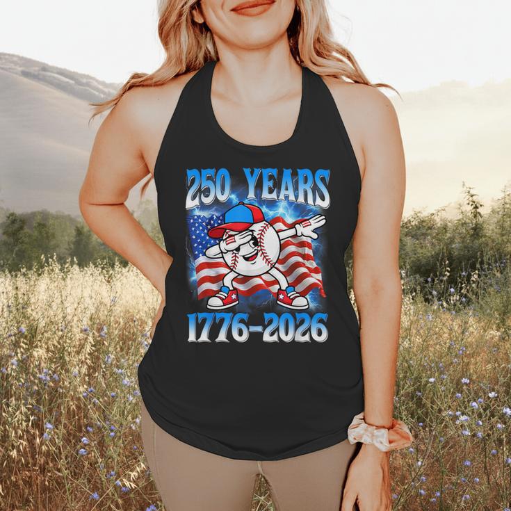 250 Years 1776 2026 250th Baseball American Flag 4th Of July Flowy Tank