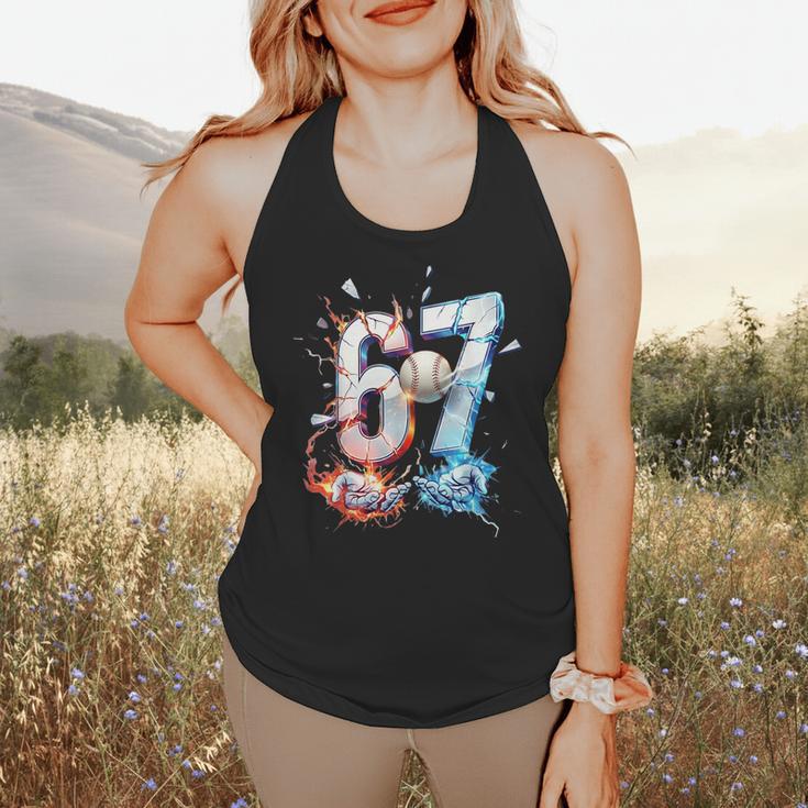 6 7 Baseball Six Seven Meme 67 Hands Kids Men Women Flowy Tank