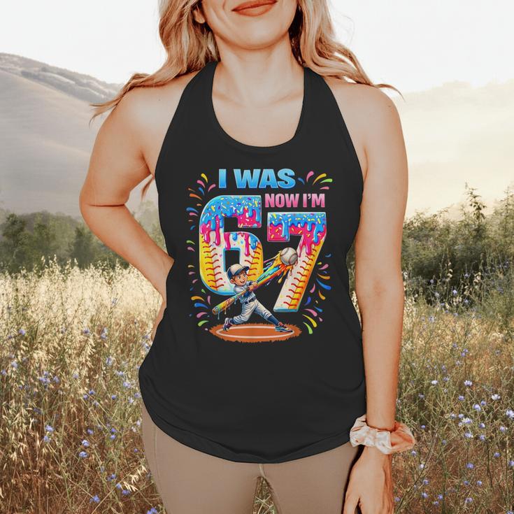 I Was 6 Now I'm 7 Baseball Birthday Boy For Teens Kids Flowy Tank