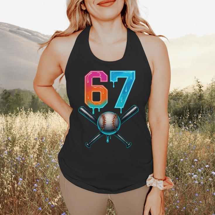 67 Baseball Meme Cool Drip Number 67 Player Or 67th Birthday Flowy Tank