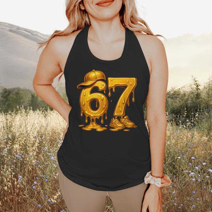 67 Brain Rot Meme Baseball Ice Cream Drip For Kids & Teens Flowy Tank