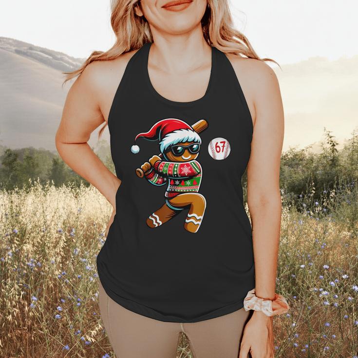67 Gingerbread Man Playing Baseball Christmas 6 7 Meme Flowy Tank 67 Gingerbread Man Playing Baseball Christmas 6 7 Meme Flowy Tank