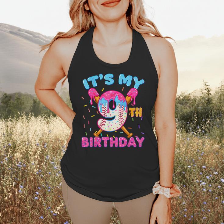 9th Birthday Baseball 9 Year Old Ice Cream Drip Boy Baseball Flowy Tank 9th Birthday Baseball 9 Year Old Ice Cream Drip Boy Baseball Flowy Tank