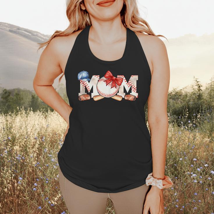 Ball Mom Bow Tie Baseball Mom Flowy Tank