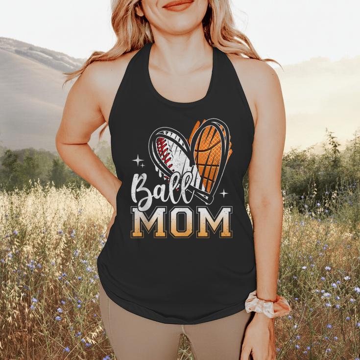 Ball Mom Heart Basketball Baseball Mom Flowy Tank Ball Mom Heart Basketball Baseball Mom Flowy Tank