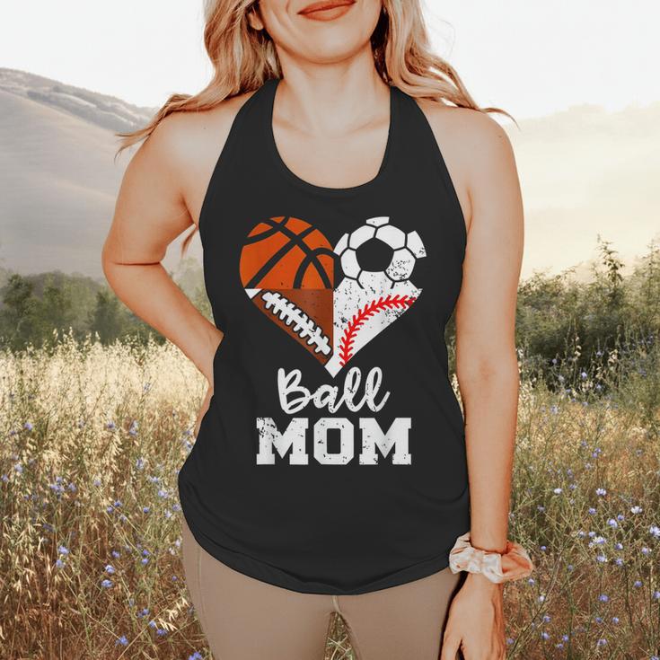 Ball Mom Heart Soccer Basketball Baseball Football Mom Flowy Tank Ball Mom Heart Soccer Basketball Baseball Football Mom Flowy Tank
