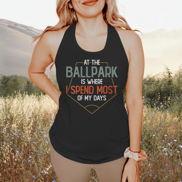 At Ballpark Is Where I Spend Most Of My Days Baseball Mom Flowy Tank At Ballpark Is Where I Spend Most Of My Days Baseball Mom Flowy Tank