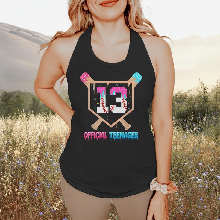Baseball 13 Year Ice Cream Drip 13th Bday Official Teenager Flowy Tank Baseball 13 Year Ice Cream Drip 13th Bday Official Teenager Flowy Tank