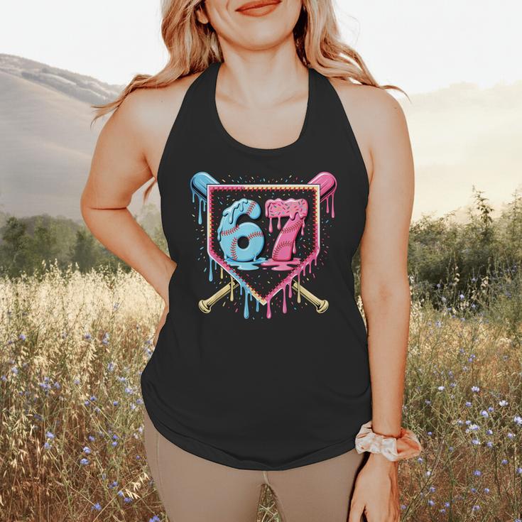 Baseball 67 Ice Cream Drip Six Seven Meme Boy Girl Kid Flowy Tank