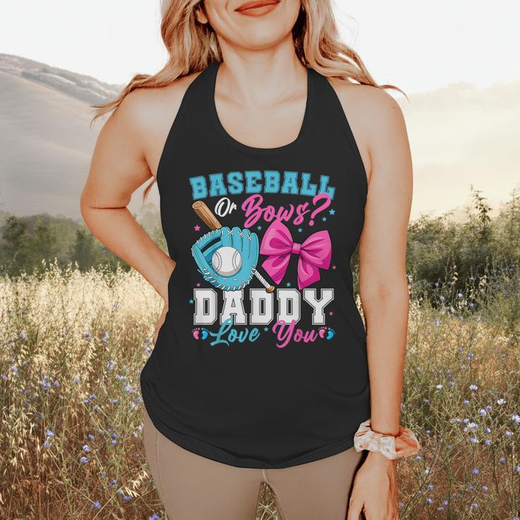 Baseball Or Bows Daddy Loves You Gender Reveal Family Flowy Tank