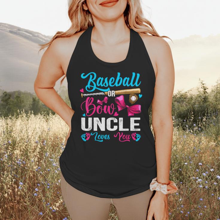 Baseball Or Bows Uncle Loves You Gender Reveal Flowy Tank Baseball Or Bows Uncle Loves You Gender Reveal Flowy Tank