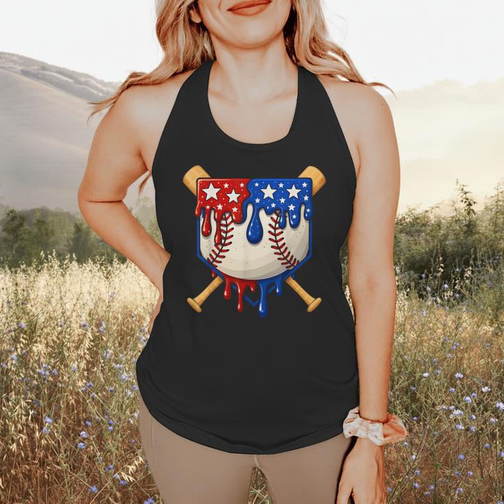Baseball Drip American Flag Home Plate 4th Of July Patriotic Flowy Tank Baseball Drip American Flag Home Plate 4th Of July Patriotic Flowy Tank