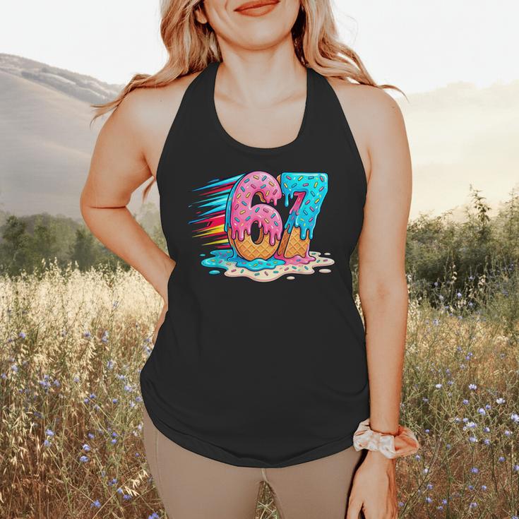 Baseball Drip Ice Cream 67 Graffiti Splash Melt Flowy Tank