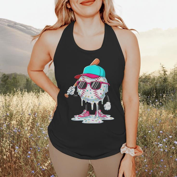 Baseball Drip Ice Cream Lifestyle Sprinkless Boy Kid Flowy Tank