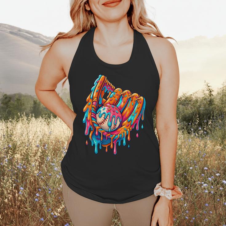 Baseball Drip Ice Cream Sprinkles Baseball Glove For Boys Flowy Tank Baseball Drip Ice Cream Sprinkles Baseball Glove For Boys Flowy Tank