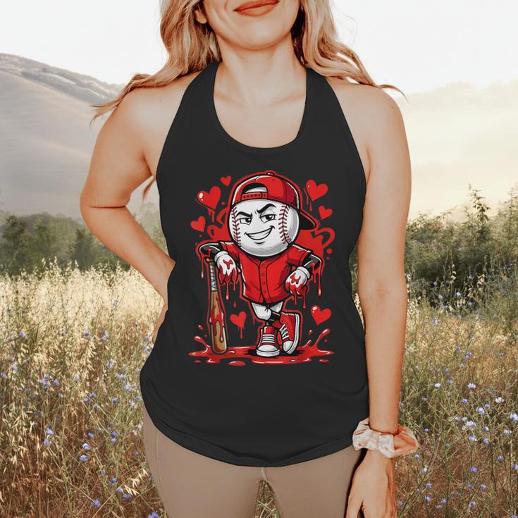 Baseball Drip Icecream Heart Red Valentine Day Boys Kids Flowy Tank Baseball Drip Icecream Heart Red Valentine Day Boys Kids Flowy Tank