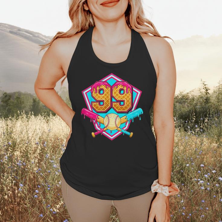 Baseball Drip Jersey Number 99 For Players & 99th Birthday Flowy Tank Baseball Drip Jersey Number 99 For Players & 99th Birthday Flowy Tank