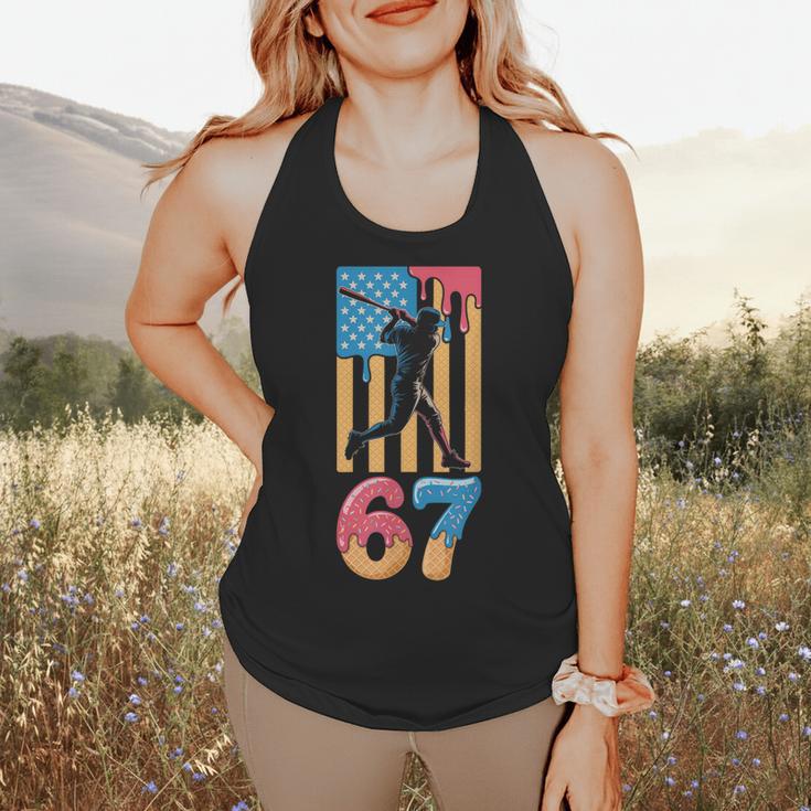 Baseball Drip USA Flag 67 Player 67th Birthday Ice Cream 67 Flowy Tank Baseball Drip USA Flag 67 Player 67th Birthday Ice Cream 67 Flowy Tank