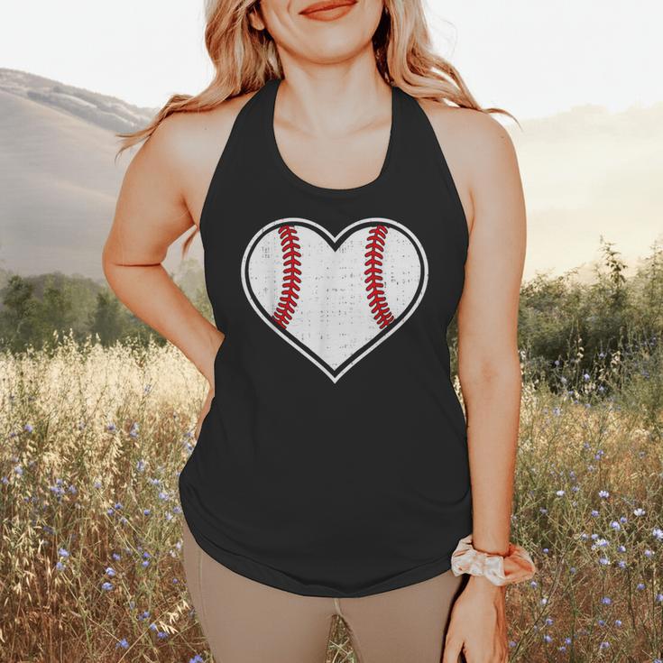 Baseball Heart Love Sport Valentines Day Men Women Boys Kids Flowy Tank