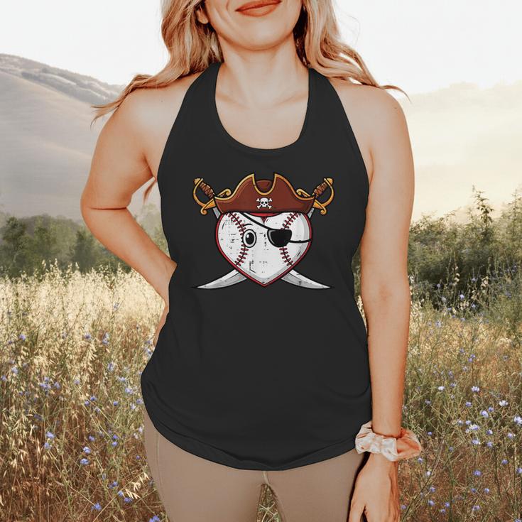 Baseball Heart Pirate Hat Crossed Swords Men Boys Kids Youth Flowy Tank Baseball Heart Pirate Hat Crossed Swords Men Boys Kids Youth Flowy Tank