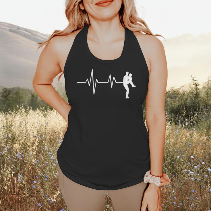 Baseball Heartbeat Pitcher Position Simple Line Art Flowy Tank Baseball Heartbeat Pitcher Position Simple Line Art Flowy Tank