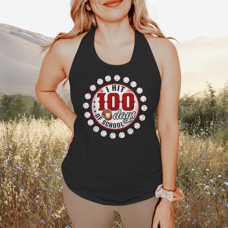 Baseball I Hit 100 Days Of School Baseball Player Kids Boys Flowy Tank
