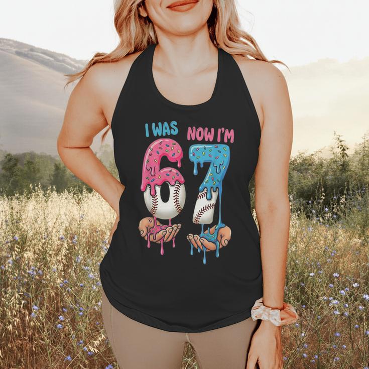 Baseball Ice Cream I Was 6 Now I'm 7 67 Birthday Boy Flowy Tank