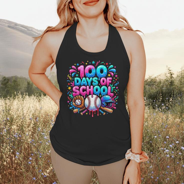 Baseball Ice Cream Drip 100 Days Of School Student Teacher Flowy Tank