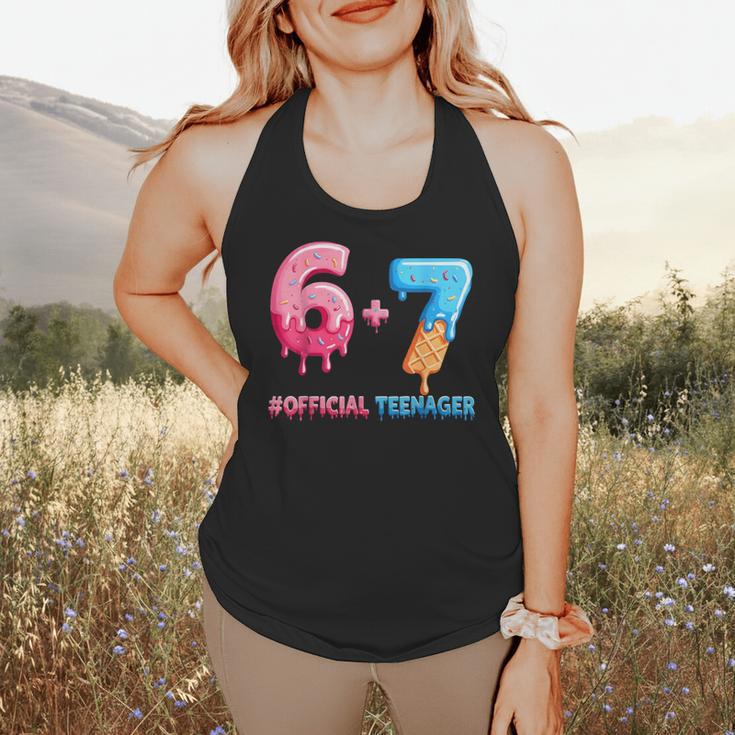 Baseball Ice Cream Drip 67 Official Teenager 13th Birthday Flowy Tank Baseball Ice Cream Drip 67 Official Teenager 13th Birthday Flowy Tank