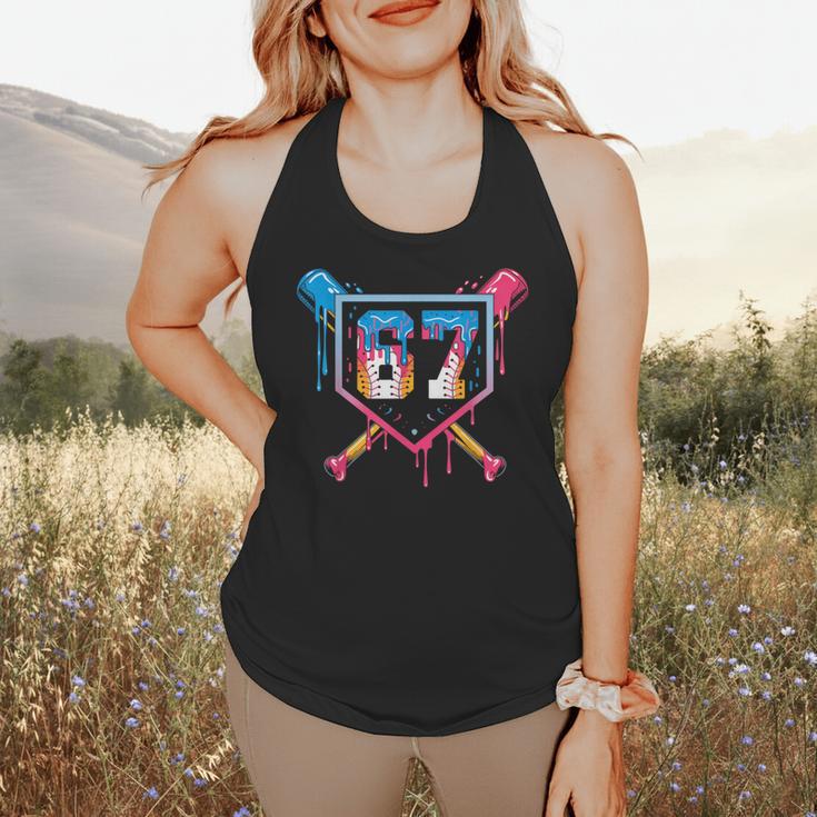 Baseball Ice Cream Drip Number 67 Player 67th Birthday 6 7 Flowy Tank