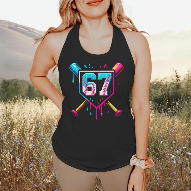 Baseball Ice Cream Drip Number 67 Player 67th Birthday 67 Flowy Tank