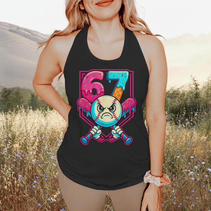 Baseball Ice Cream Drip Number 67 Six Seven Meme 67 Flowy Tank Baseball Ice Cream Drip Number 67 Six Seven Meme 67 Flowy Tank