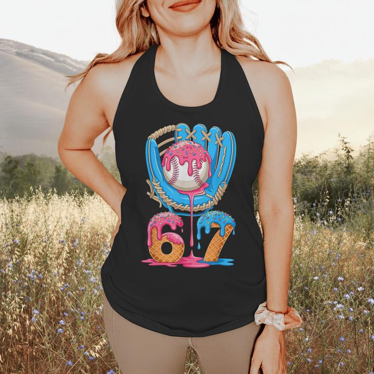 Baseball Ice Cream Drip Six Seven Gen Alpha Slang Meme 67 Flowy Tank