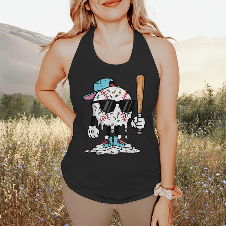 Baseball Ice Cream Drip Sports Boys Kids Youth Men Flowy Tank Baseball Ice Cream Drip Sports Boys Kids Youth Men Flowy Tank