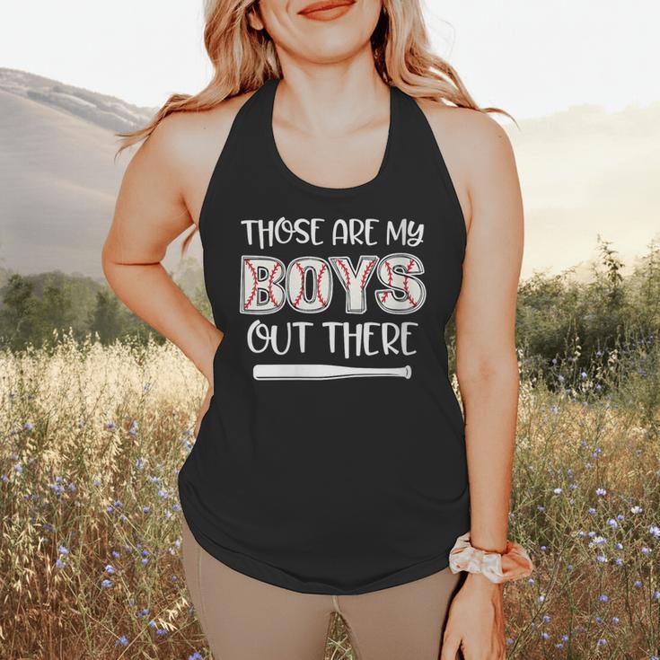 Baseball Mom And Grandma Those Are My Boys Baseball Game Flowy Tank