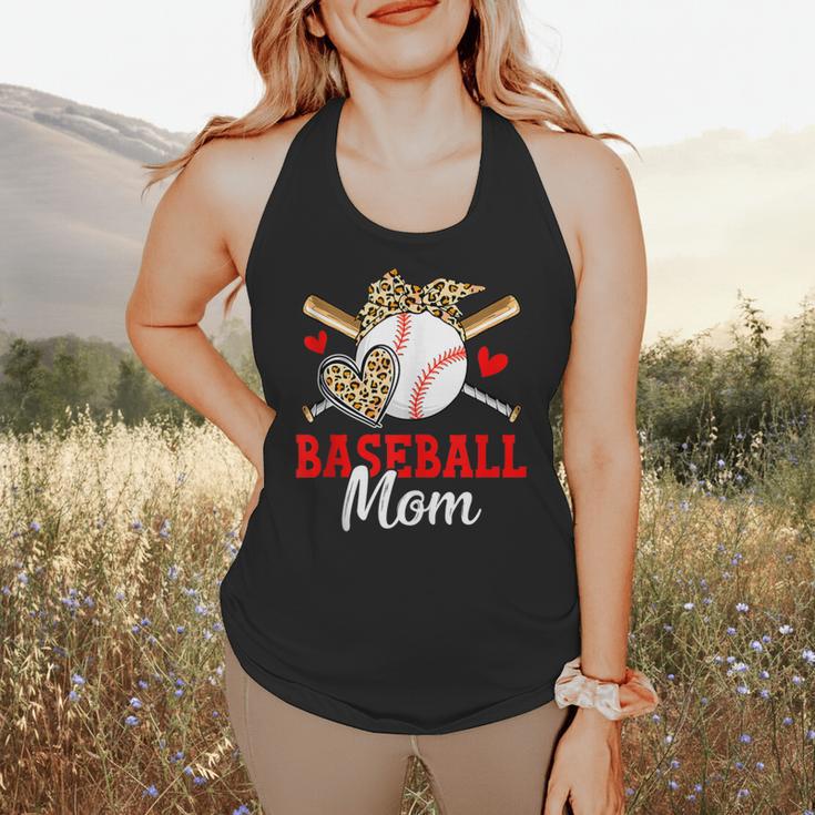 Baseball Mom Leopard Heart Mother's Day Girls Flowy Tank Baseball Mom Leopard Heart Mother's Day Girls Flowy Tank