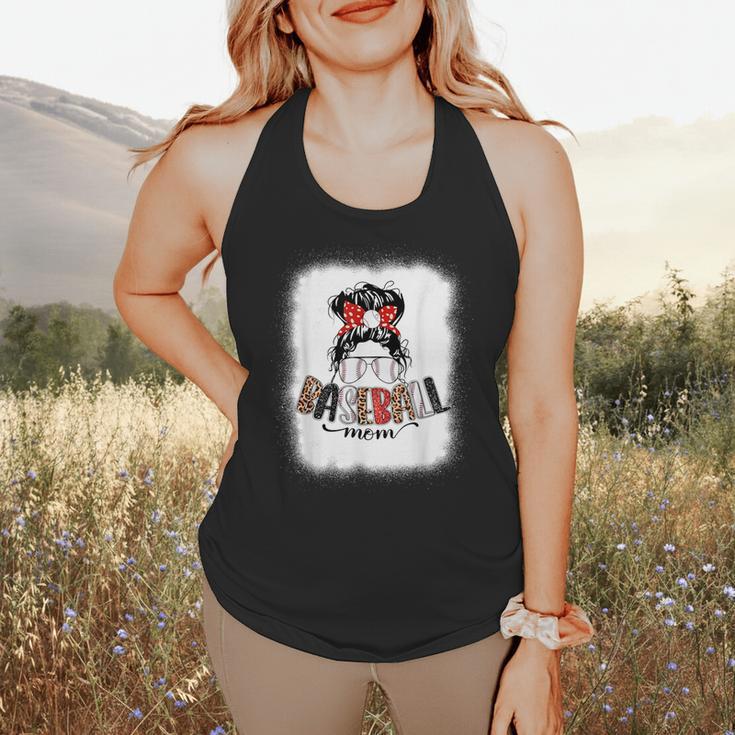 Baseball Mom Messy Bun Mommy Baseball Player Flowy Tank