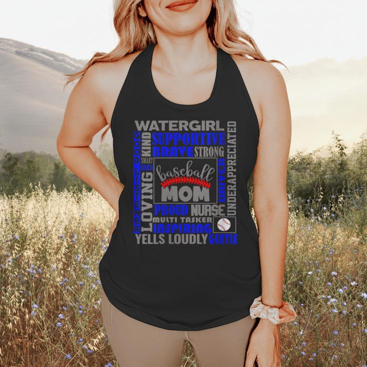 Baseball Mom Traits For Great Mothers Grey And Blue Flowy Tank