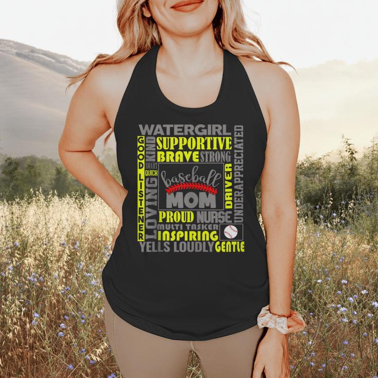 Baseball Mom Traits For Great Mothers Grey And Yellow Flowy Tank Baseball Mom Traits For Great Mothers Grey And Yellow Flowy Tank