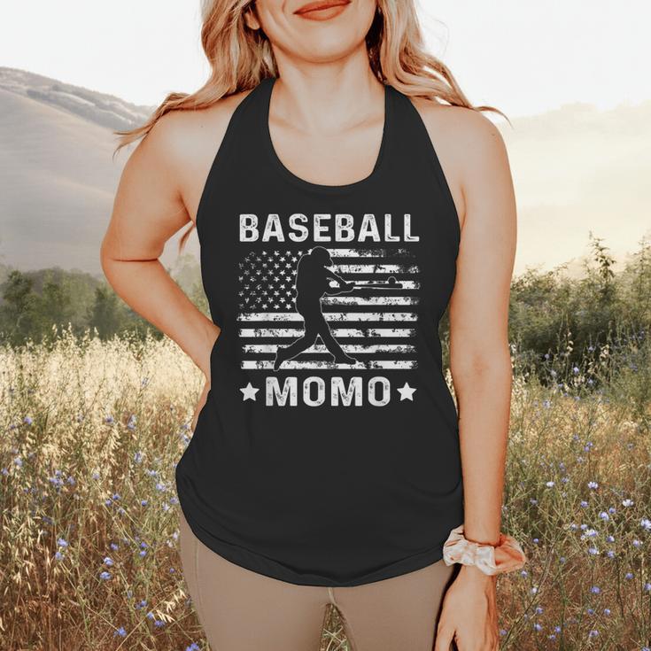 Baseball Momo Mom USA Flag 4th Of July Flowy Tank